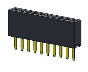 หัวต่อตัวเมีย 1.27 มม. แถวเดียวแบบตรง 1 * 2PIN ถึง 1 * 40PIN H = 4.30 มม.