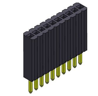 หัวต่อตัวเมีย 1.27 มม. แถวเดียวแบบตรง 1 * 2PIN ถึง 1 * 50PIN H = 8.50 มม.