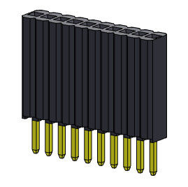 หัวต่อตัวเมีย 1.27 มม. แถวเดียวแบบตรง 1 * 2PIN ถึง 1 * 50PIN H = 8.50 มม.