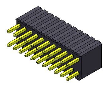 หัวต่อตัวเมีย 1.27 มม. สองแถวแบบตรง 2 * 3PIN ถึง 2 * 50PIN H = 4.60 มม.