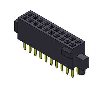 หัวต่อตัวเมีย 1.27 มม. สองแถวพร้อมตัวกันกระแทกและหมุดแบบตรง 2 * 3PIN ถึง 2 * 50PIN H = 4.40 มม.