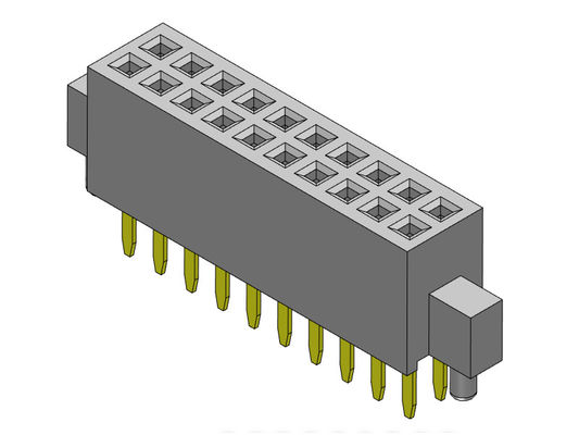 หัวต่อตัวเมีย 1.27 มม. สองแถวพร้อมตัวกันกระแทกและหมุดแบบตรง 2 * 3PIN ถึง 2 * 50PIN H = 4.40 มม.