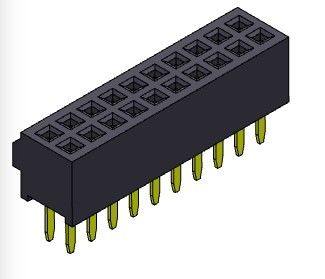 หัวต่อตัวเมีย 1.27 มม. สองแถวแบบตรงพร้อมชน 2 * 3PIN ถึง 2 * 40PIN H = 3.40 มม.