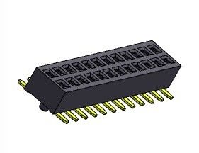 หัวต่อตัวเมีย 1.27 มม. สองแถวพร้อมหมุด SMT ประเภท 1 * 3PIN ถึง 1 * 40PIN H = 2.00 มม.