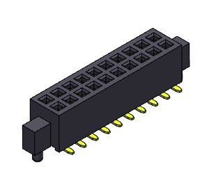 หัวต่อตัวเมีย 1.27 มม. สองแถวพร้อมหมุด SMT ประเภท 2 * 3PIN ถึง 2 * 50PIN H = 3.40 มม.
