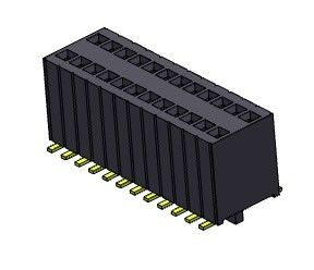 หัวต่อตัวเมีย 1.27 มม. สองแถวพร้อมหมุด SMT ประเภท 2 * 3PIN ถึง 2 * 50PIN H = 5.75 มม.