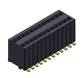 หัวต่อตัวเมีย 1.27 มม. สองแถวพร้อมหมุด SMT ประเภท 2 * 3PIN ถึง 2 * 50PIN H = 5.75 มม.