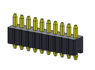 ขั้วต่อหัวเข็ม 1.27 มม. Serise แถวเดียวแบบตรง 1*2PIN ถึง 1*50PIN SQ0.46mm