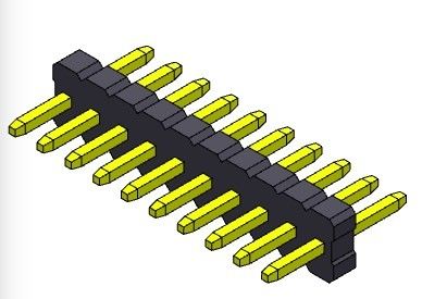ขั้วต่อหัวเข็ม 1.27 มม. Serise แถวเดียวแบบตรง 1*2PIN ถึง 1*50PIN SQ0.40mm