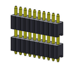 ขั้วต่อหัวเข็ม 1.27 มม. Serise แถวเดี่ยวแบบเรียงซ้อน 1*2PIN ถึง 1*50PIN SQ0.46mm