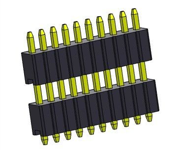ขั้วต่อหัวเข็ม 1.27 มม. Serise แถวเดี่ยวแบบเรียงซ้อน 1*2PIN ถึง 1*50PIN SQ0.46mm