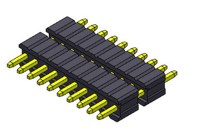 ขั้วต่อหัวเข็ม 1.27 มม. Serise แถวเดี่ยวแบบเรียงซ้อน 1*2PIN ถึง 1*50PIN SQ0.40mm
