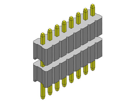 ขั้วต่อหัวเข็ม 1.27 มม. Serise แถวเดี่ยวแบบเรียงซ้อน 1*2PIN ถึง 1*50PIN SQ0.40mm