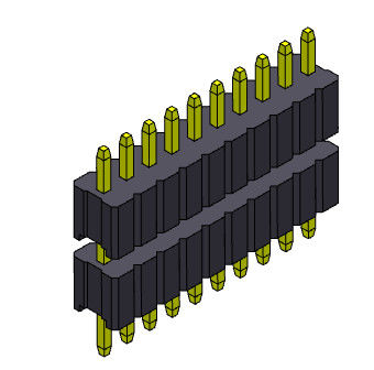 ขั้วต่อหัวเข็ม 1.27 มม. Serise แถวเดี่ยวแบบเรียงซ้อน 1*2PIN ถึง 1*50PIN SQ0.40mm