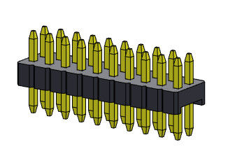 ขั้วต่อหัวเข็ม 1.27 มม. Serise สองแถวแบบตรง 2*2PIN ถึง 2*50PIN SQ0.40mm