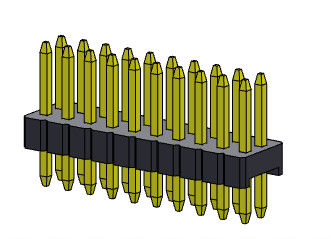 ขั้วต่อหัวเข็ม 1.27 มม. Serise สองแถวแบบตรง 2*2PIN ถึง 2*50PIN SQ0.40mm