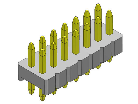 ขั้วต่อหัวเข็ม 1.27 มม. Serise สองแถวแบบตรง 2*2PIN ถึง 2*50PIN SQ0.40mm