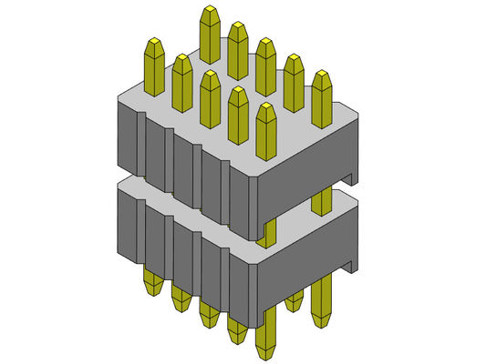 ขั้วต่อหัวเข็ม 1.27 มม. Serise แถวคู่แบบเรียงซ้อน 1.27*2.54 มม. 2*2PIN ถึง 1*40PIN SQ0.46 มม.