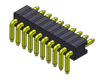 ขั้วต่อหัวเข็ม 1.27 มม. Serise แถวเดียว R/A Stright Type 1*2PIN ถึง 1*50PIN SQ0.46mm