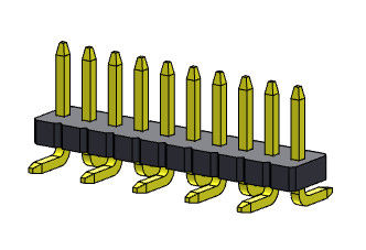 ตัวเชื่อมต่อส่วนหัวของพินแถวเดียวตรงประเภท SMT 1 * 2PIN ถึง 1 * 40PIN