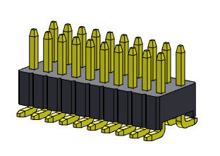 SMT ประเภทหัวเข็มสองแถว 1.27 * 2.54 มม. 2 * 2PIN ถึง 2 * 50PIN SQ0.46 มม.