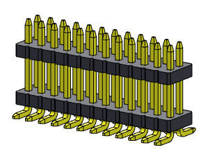 ขั้วต่อพินเฮดเดอร์ 1.27 มม. Serise สองแถวเรียงตรงประเภท SMT พร้อมหมุด 2 * 3PIN ถึง 2 * 40PIN SQ0.40 มม.