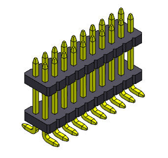 ขั้วต่อพินเฮดเดอร์ 1.27 มม. Serise สองแถวเรียงตรงประเภท SMT พร้อมหมุด 2 * 3PIN ถึง 2 * 40PIN SQ0.40 มม.