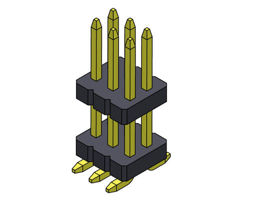 ขั้วต่อพินเฮดเดอร์ 1.27 มม. Serise สองแถวเรียงตรงประเภท SMT พร้อมหมุด 2 * 3PIN ถึง 2 * 40PIN SQ0.40 มม.