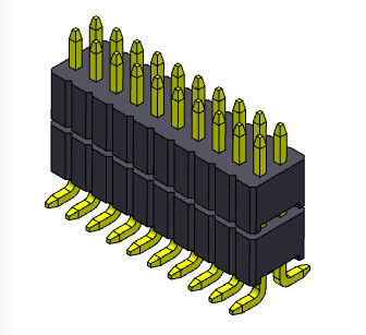 ขั้วต่อพินเฮดเดอร์ 1.27 มม. Serise สองแถวเรียงตรงประเภท SMT พร้อมหมุด 2 * 3PIN ถึง 2 * 40PIN SQ0.40 มม.