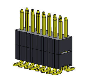 ขั้วต่อพินเฮดเดอร์ 1.27 มม. Serise สองแถวเรียงตรงประเภท SMT พร้อมหมุด 2 * 3PIN ถึง 2 * 40PIN SQ0.40 มม.
