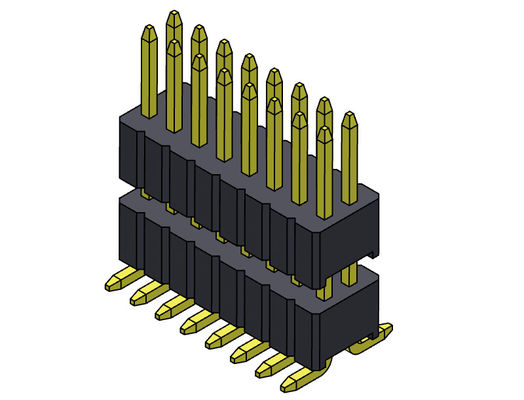 ขั้วต่อพินเฮดเดอร์ 1.27 มม. Serise สองแถวเรียงตรงประเภท SMT พร้อมหมุด 2 * 3PIN ถึง 2 * 40PIN SQ0.40 มม.