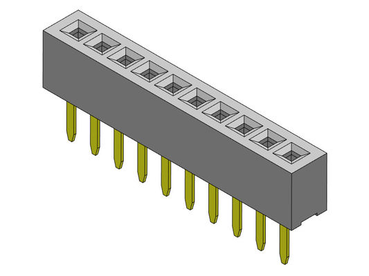 หัวต่อตัวเมีย 1.00 มม. แถวเดียวแบบตรง 1 * 2PIN ถึง 1 * 40PIN H = 2.10 มม.