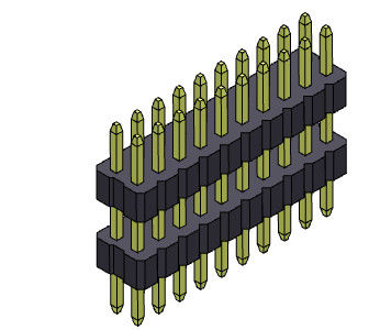 ขั้วต่อหัวต่อสองแถวขนาด 1.00 มม. แบบตรง 2 * 3PIN ถึง 2 * 40PIN SQ0.30mm
