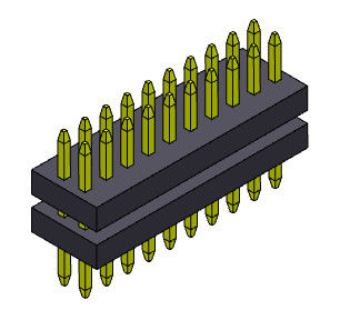 2 * 3PIN ถึง 2 * 40PIN SQ0.30mm หัวต่อหัวต่อหญิง 1.00mm Stack Straight Type
