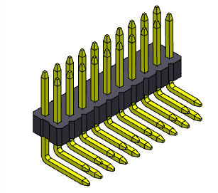 หัวต่อพินสองแถวขนาด 1.00 มม. หญิงประเภท R / A 2 * 2PIN ถึง 2 * 40PIN
