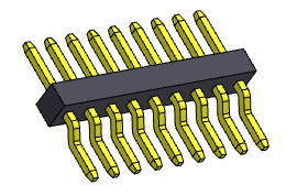 หัวต่อพิน 1.00 มม. แถวเดียว R / A SMT ประเภท 1 * 2PIN ถึง 1 * 40PIN H = 1.00 มม.