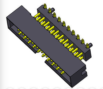 ขั้วต่อหัวต่อ SMT Dip Box ยกระดับ 2.00 มม. 2 * 4-2 * 25 พิน Nylon6T 2AMP