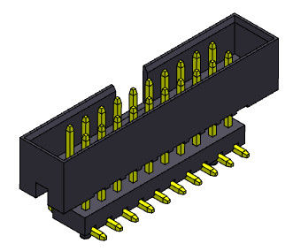 ขั้วต่อหัวต่อ SMT Dip Box ยกระดับ 2.00 มม. 2 * 4-2 * 25 พิน Nylon6T 2AMP