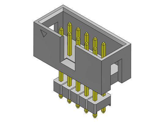 ตัวเชื่อมต่อส่วนหัวของกล่อง 2.54 มม. สองแถวยกระดับ Stright Dip Type 2 * 3-2 * 32Pin 3AMP