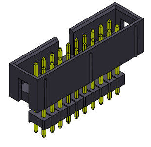 ตัวเชื่อมต่อส่วนหัวของกล่อง 2.54 มม. สองแถวยกระดับ Stright Dip Type 2 * 3-2 * 32Pin 3AMP