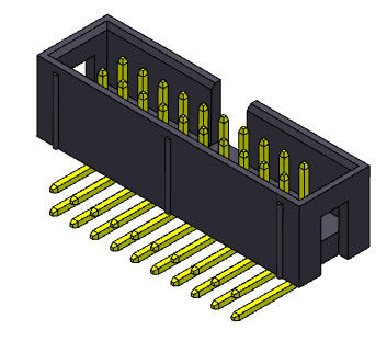 ส่วนหัวของกล่องสองแถว 2.54 มม. ประเภทมุมฉาก 2 * 3-2 * 32 พิน Nylot6T 3AMP