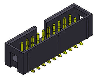 ตัวเชื่อมต่อส่วนหัวของกล่อง 2.54 มม. 2 * 3-2 * 32 พิน Nylot6T 3AMP SMT ชนิดพร้อมหมุด
