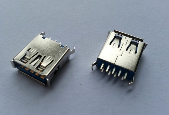 L 13.7 มม. Usb 3.0 A Type Connector ตัวเมีย แนวตั้ง 180° Dip Type