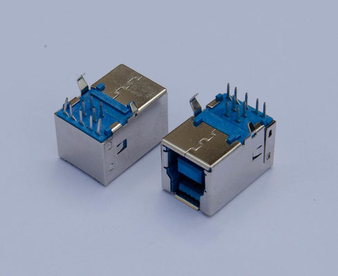 1.0Amp ความเร็วสูงตัวเชื่อมต่อ Usb 3.0 B มุมขวา 90° ชนิดจุ่ม