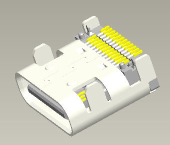 24 PIN Type C Connector Usb 3.1 มุมขวาหญิง 90 ° Double SMT
