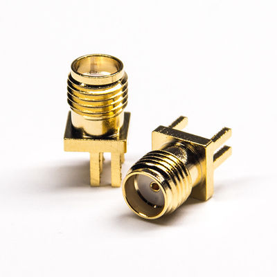 50Ωชุบทอง SMA ตัวเชื่อมต่อโคแอกเชียล RF ชนิดจุ่มตัวเชื่อมต่อ Pcb โคแอกเชียล